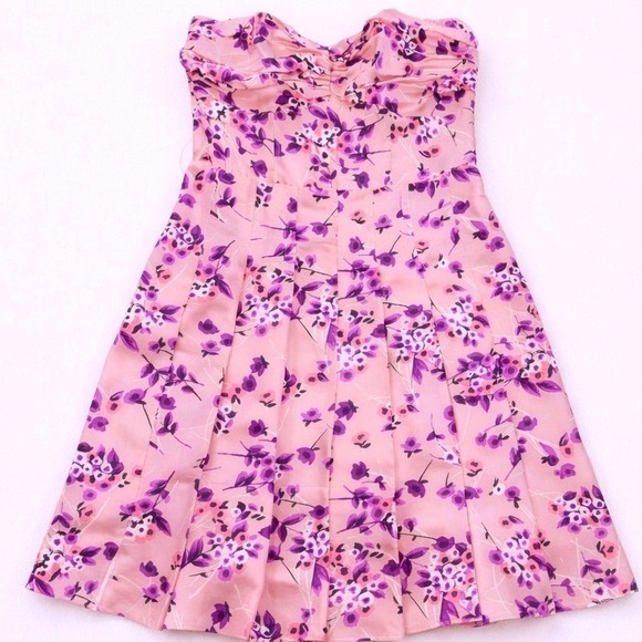 Vintage Express Silk Strapless Babydoll Mini Sweetheart‎ Cocktail Dress Sz 10 - Picture 2 of 9